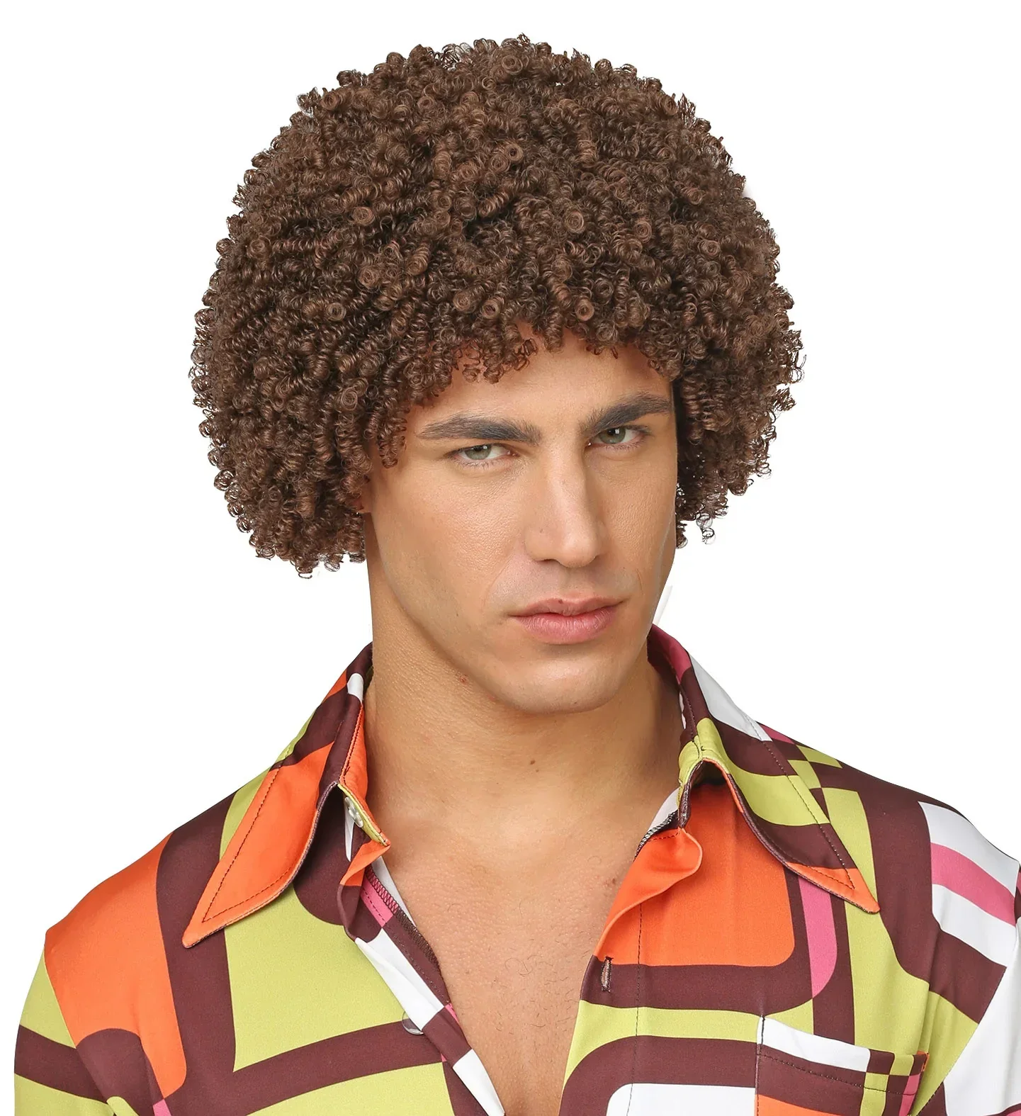 Peluca Disco Castaña Estilo Afro - Image 3