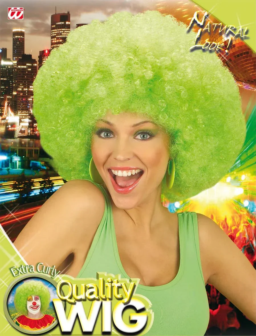 Peluca Afro Verde Lujo - Image 4