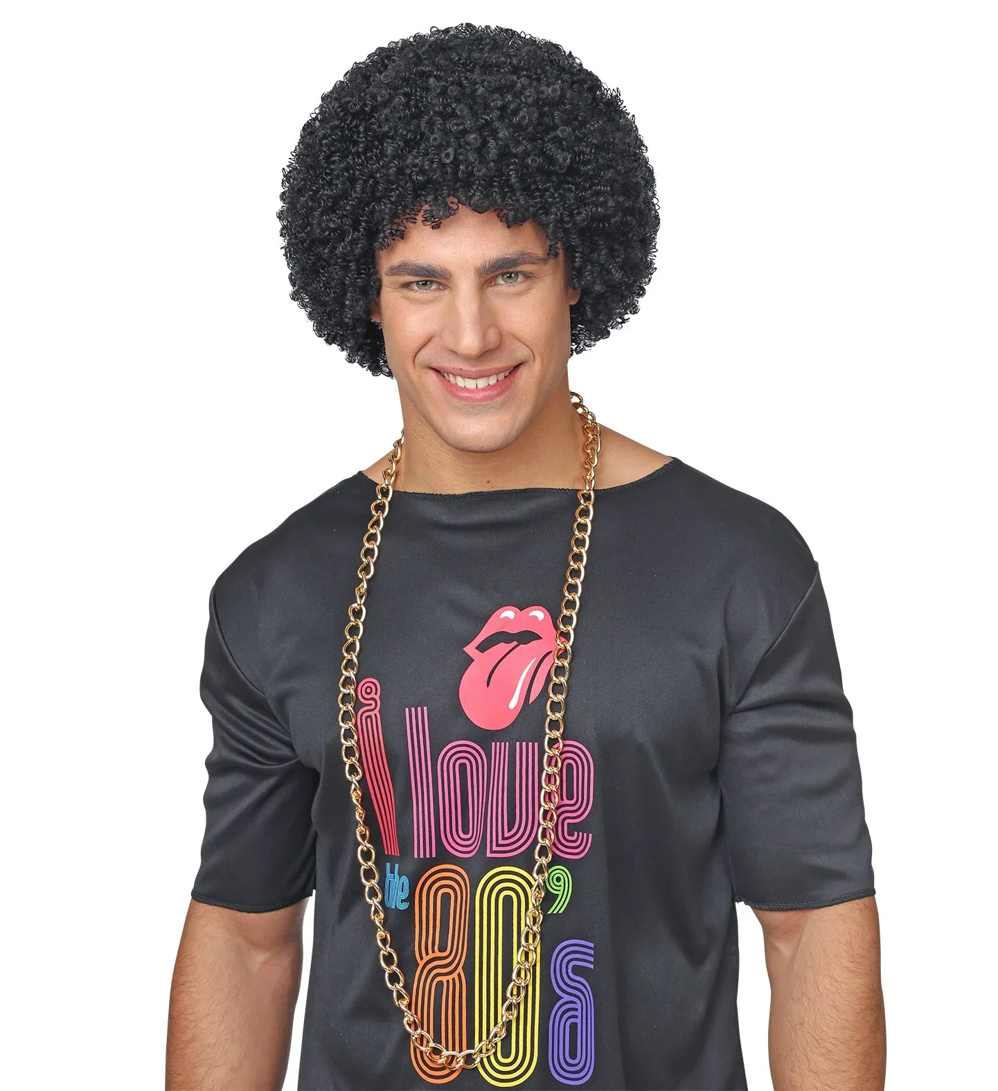 Peluca Afro Morena Estilo Disco Años 70 - Image 2