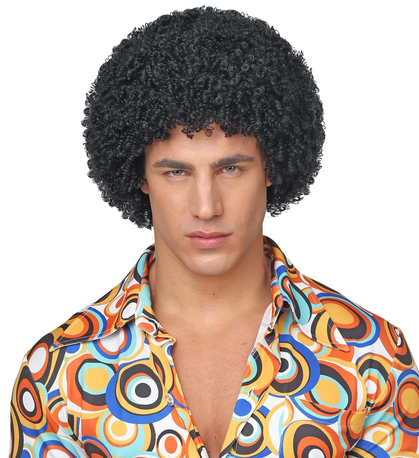 Peluca Afro Morena Estilo Disco Años 70 - Image 3