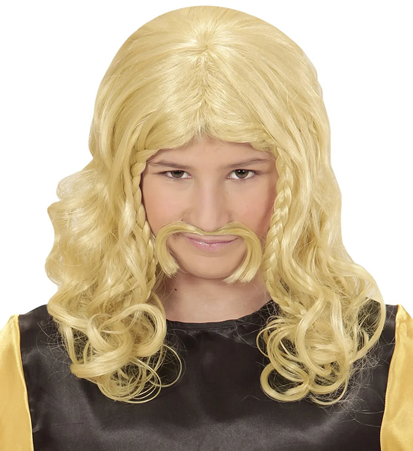 Peluca de Astérix Rubia con Bigote para Niño - Image 2