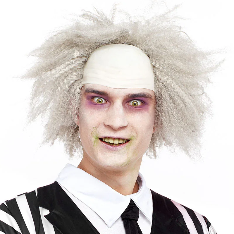 Peluca de Bitelchús con Calva y Pelo Gris