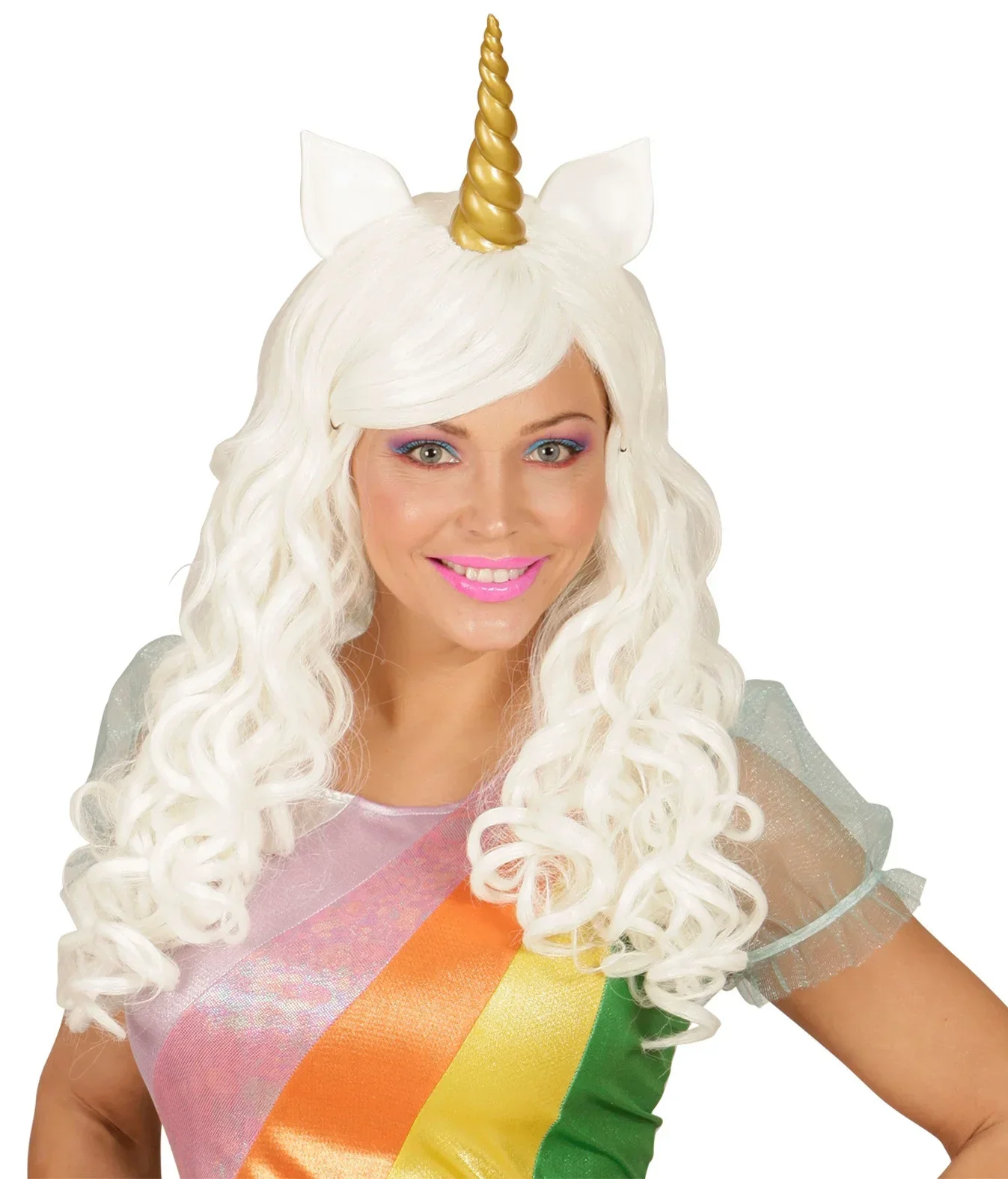 Peluca de Unicornio Blanca con Cuerno - Image 2