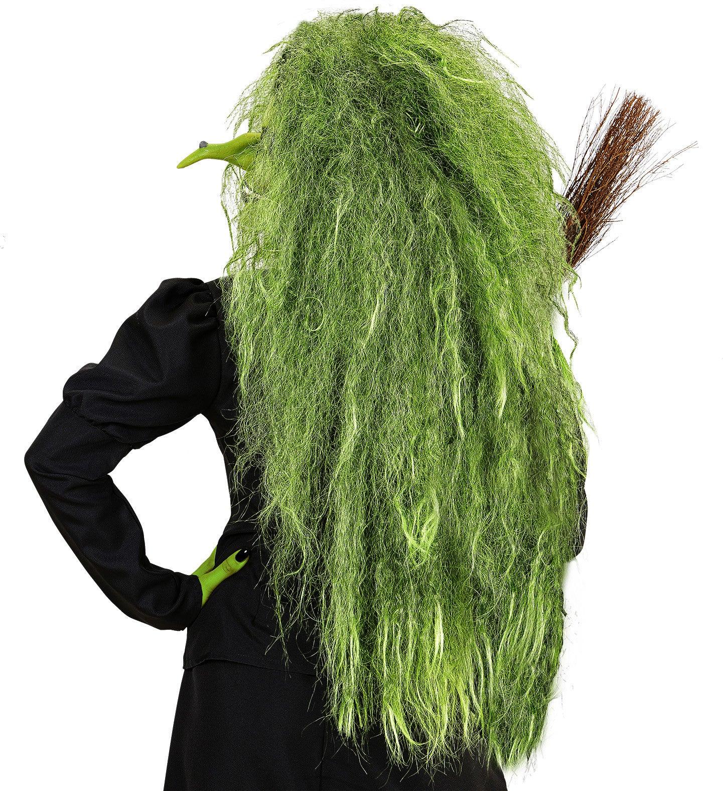 Peluca de Bruja Verde Afro Larga - Image 2