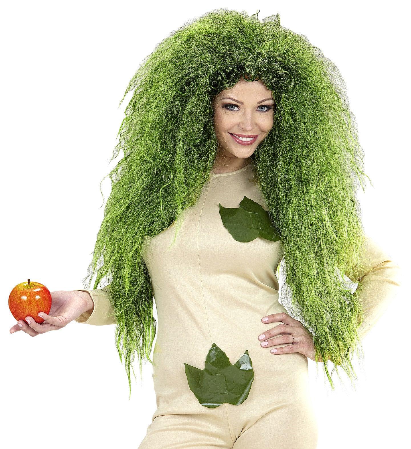 Peluca de Bruja Verde Afro Larga - Image 4