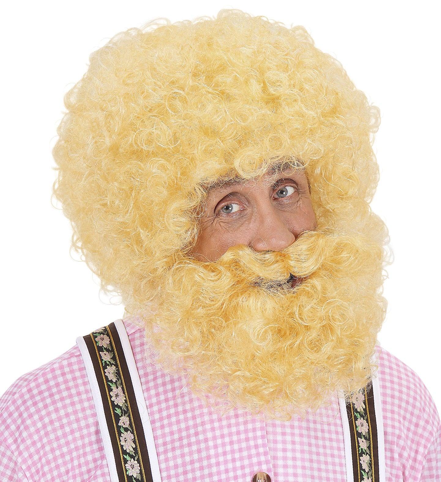 Peluca Rubia Rizosa con Barba - Image 5