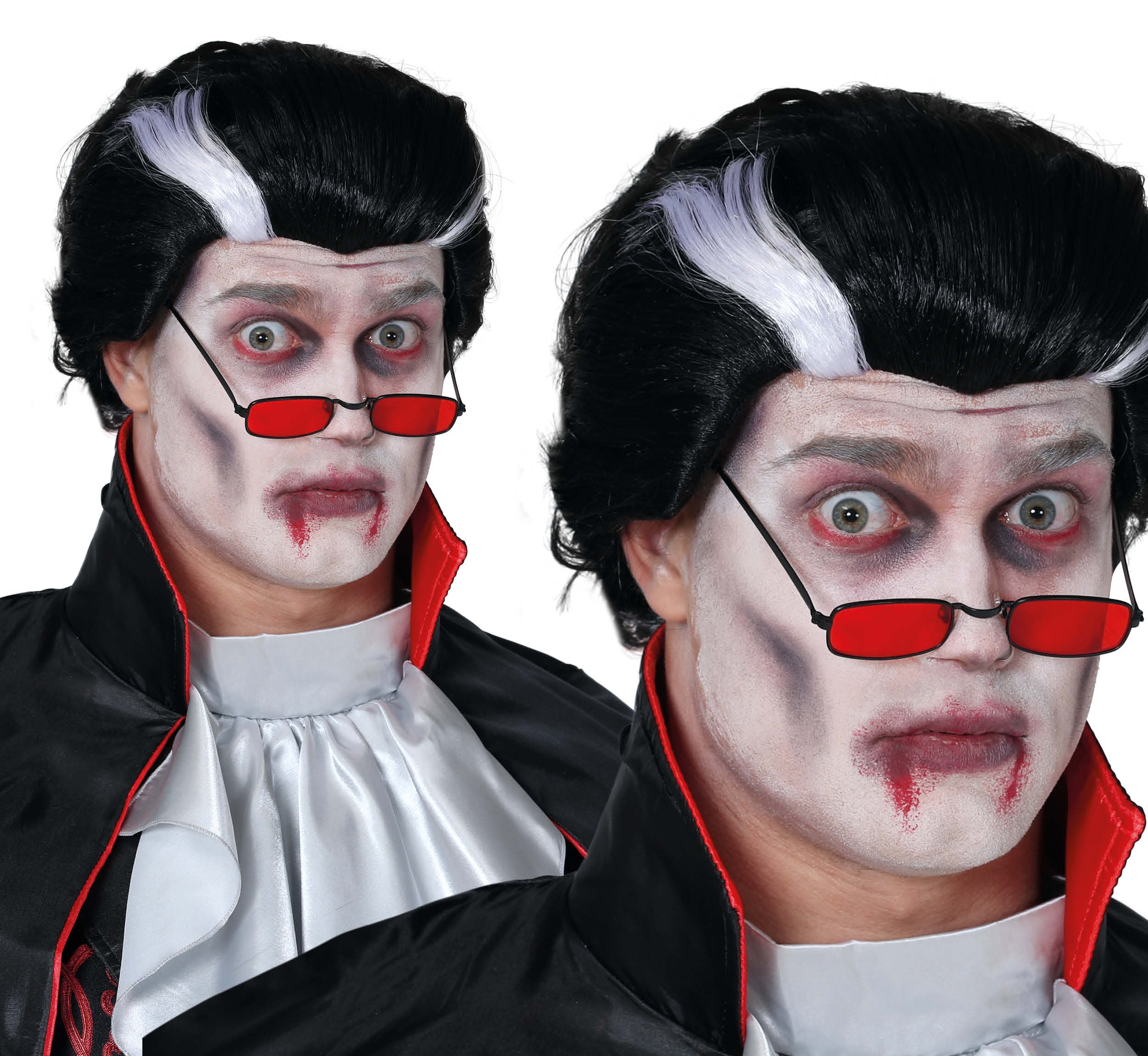 Peluca de Vampiro Blanca y Negra