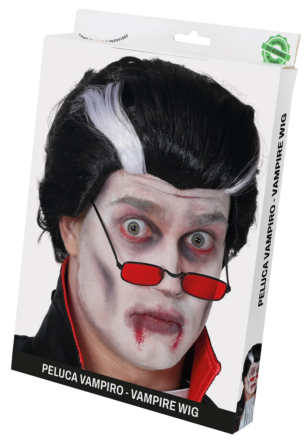 Peluca de Vampiro Blanca y Negra - Image 2