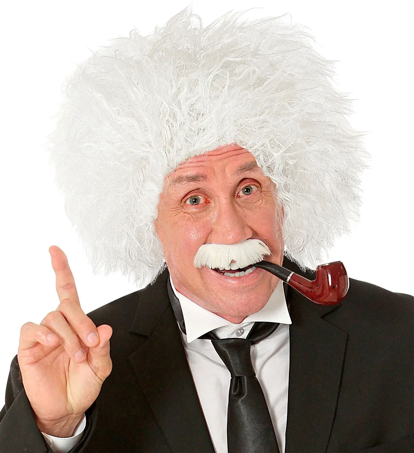 Peluca de Einstein Blanca con Bigote - Image 3