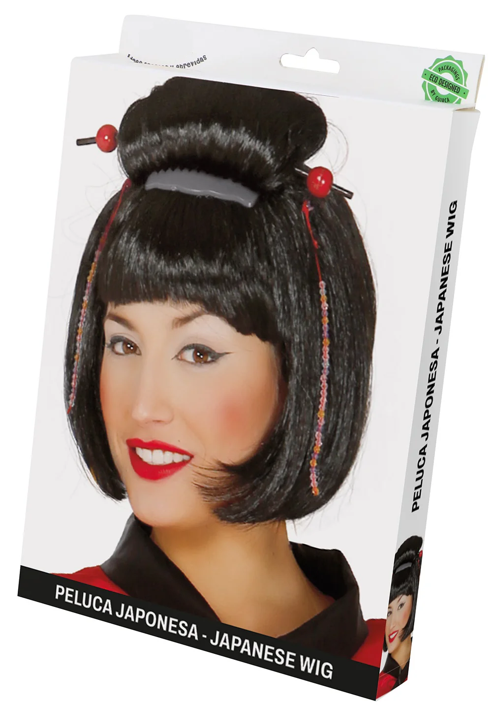 Peluca de Geisha Japonesa Morena - Image 2