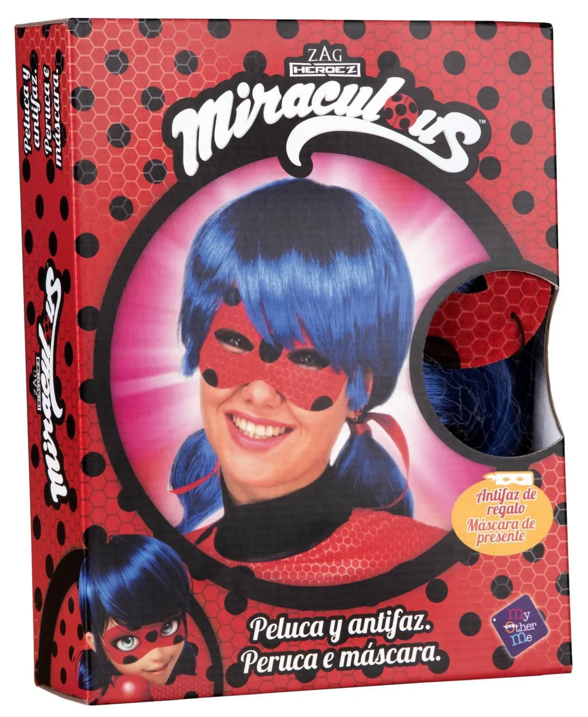 Peluca de LadyBug con Antifaz para Mujer - Image 2