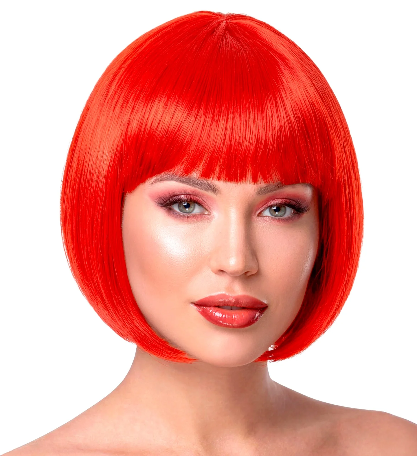 Peluca Media Melena Roja