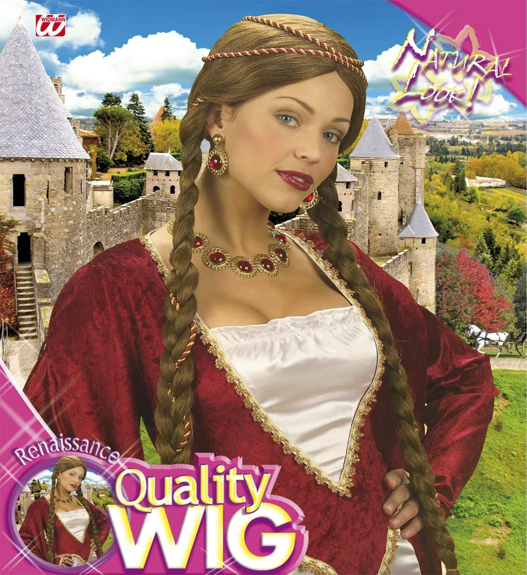 Peluca Medieval Castaña con Trenzas - Image 2