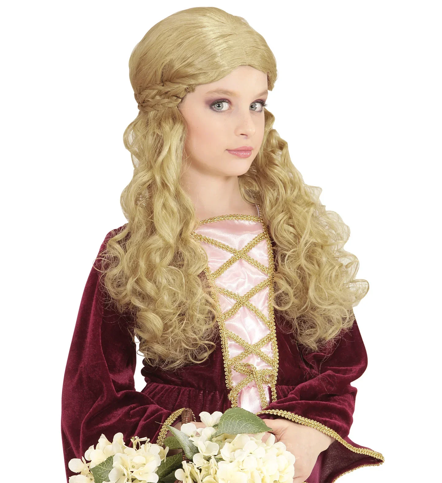 Peluca Medieval Rubia Larga para Niña - Image 2
