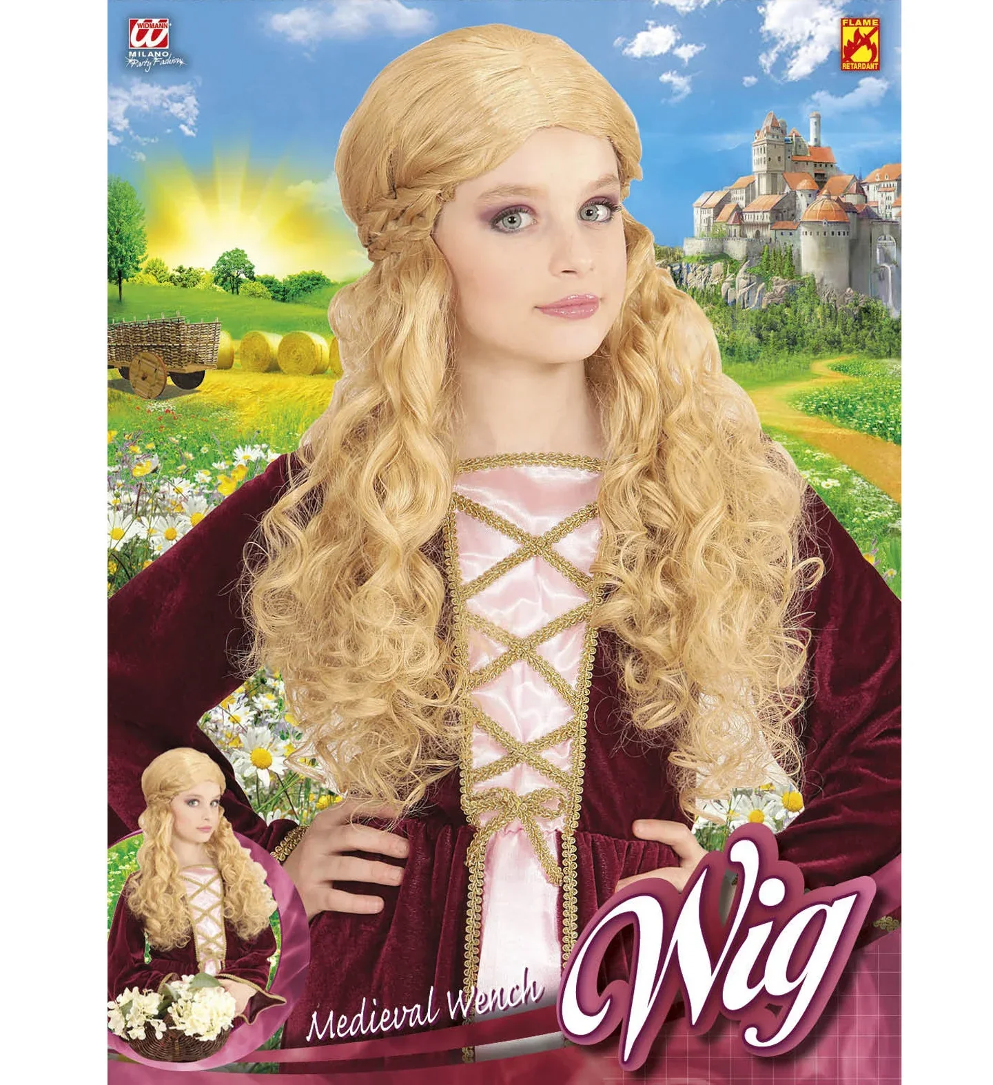 Peluca Medieval Rubia Larga para Niña - Image 3