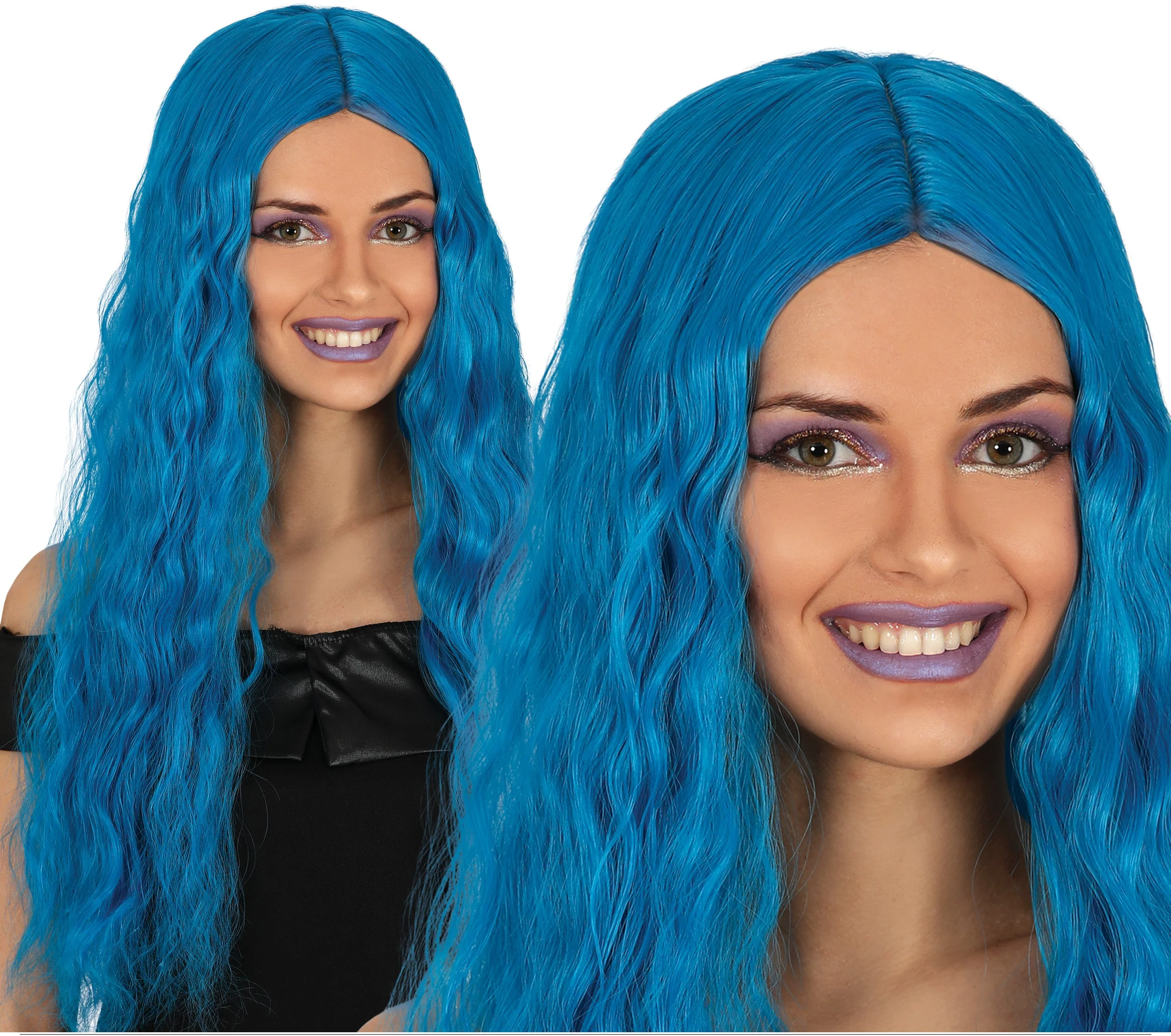 Peluca Melena Azul para Mujer