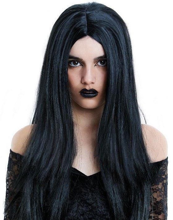 Peluca de Madre Gótica Morena Larga Lisa