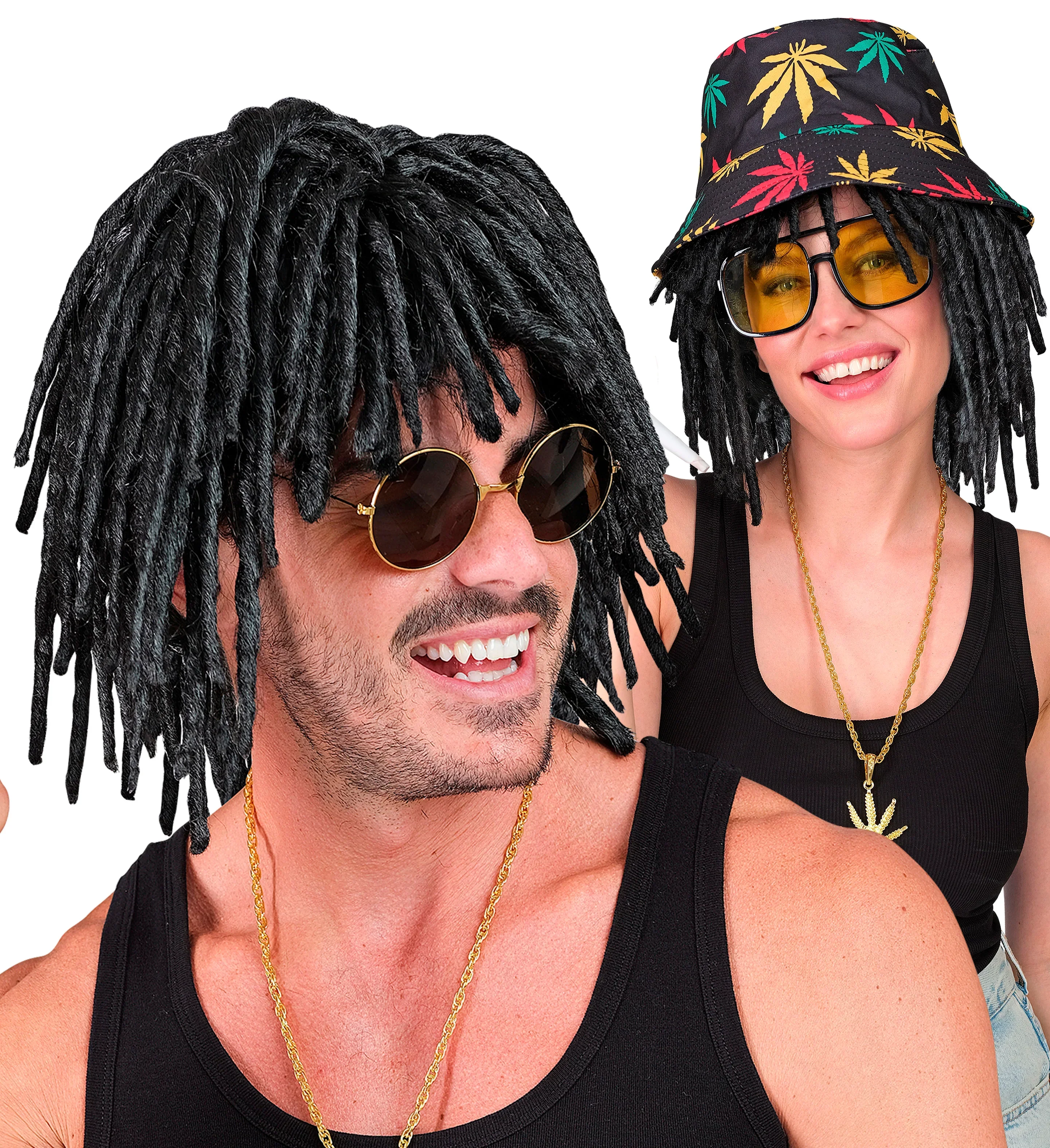 Peluca Morena con Rastas