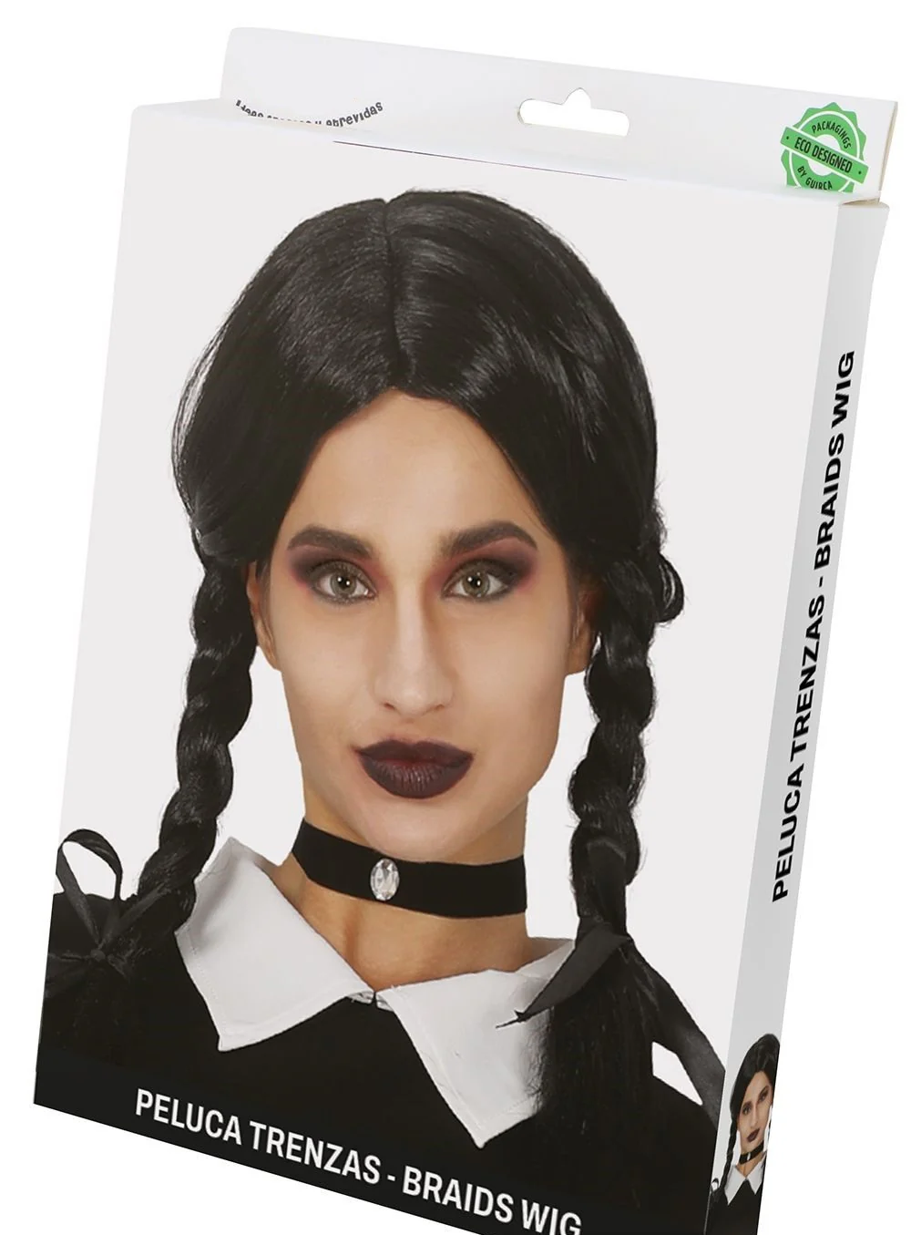 Peluca Morena con Trenzas sin Flequillo - Image 2