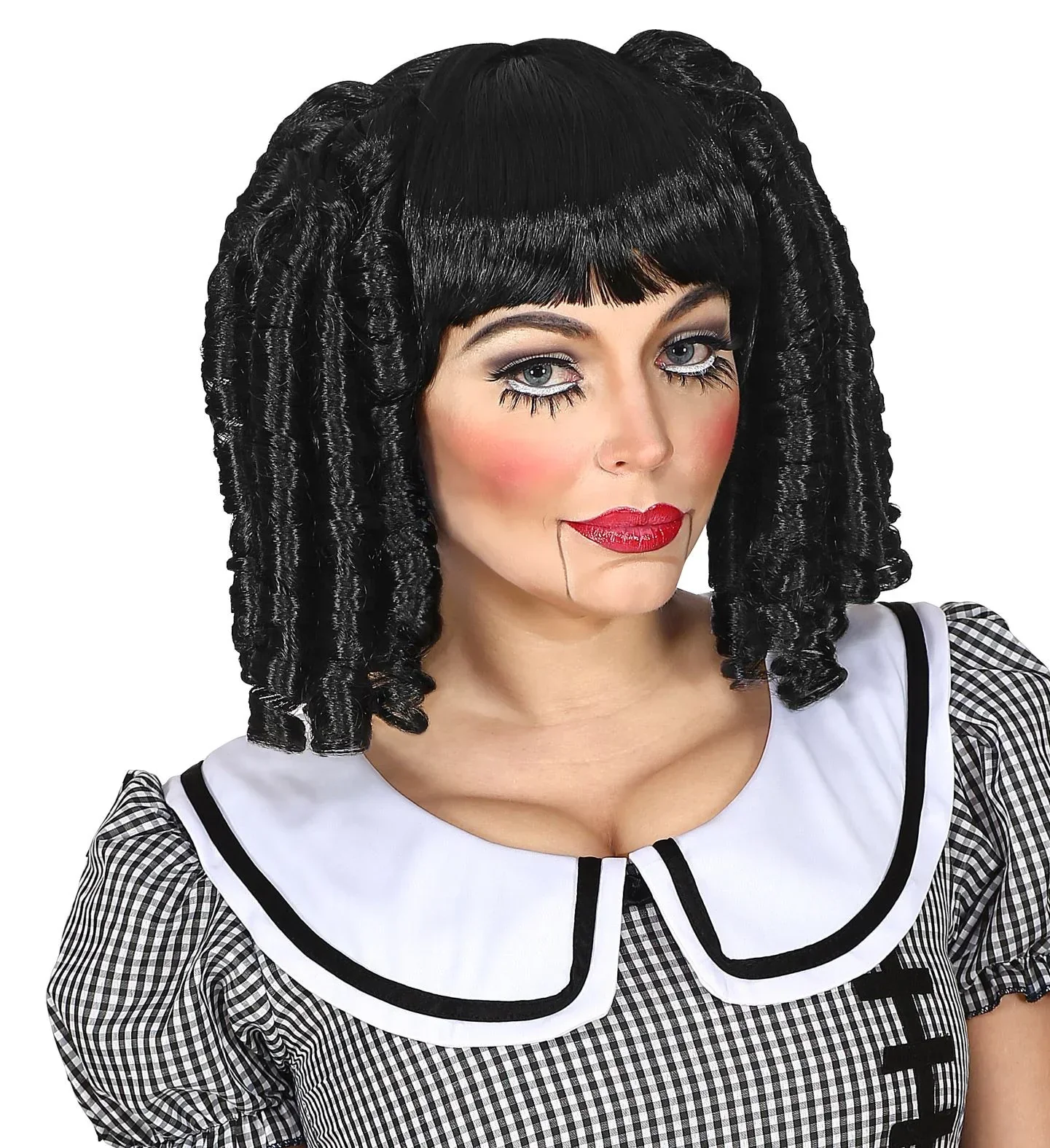 Peluca de Muñeca de Trapo Morena con Tirabuzones - Image 2