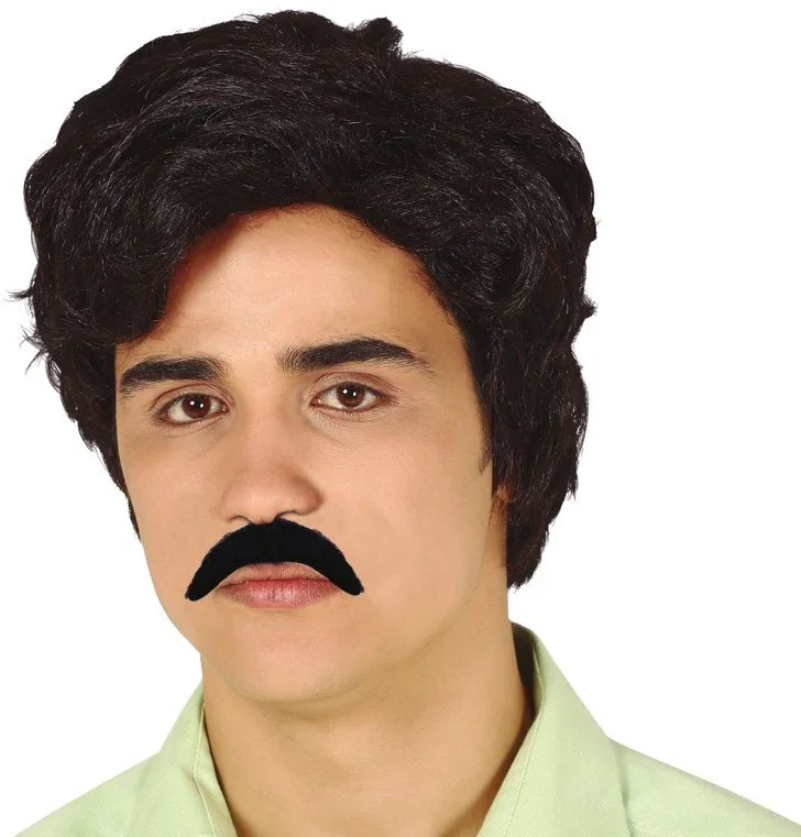 Peluca de Pablo Escobar con Bigote