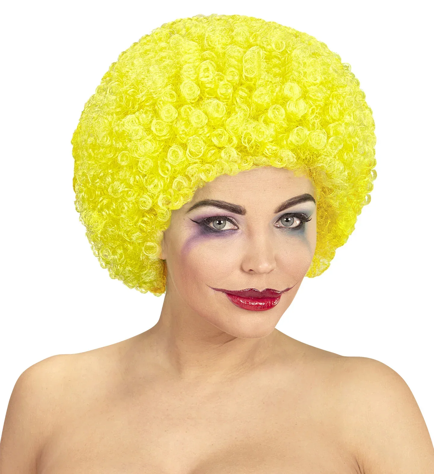 Peluca de Payaso Amarilla Rizada - Image 2