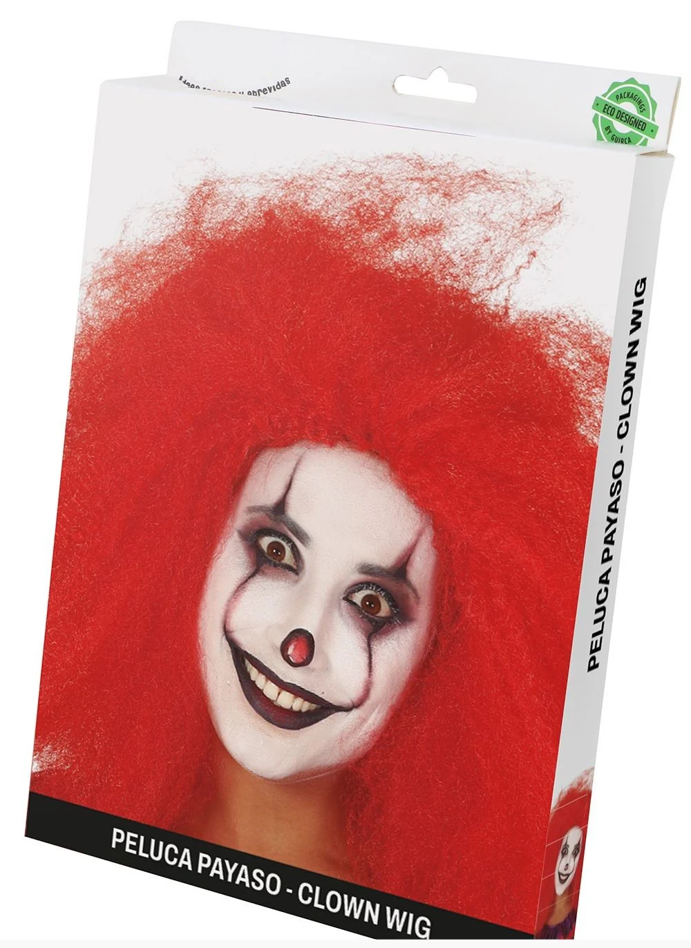 Peluca de Payaso Roja con Pelo Largo Cardado - Image 2