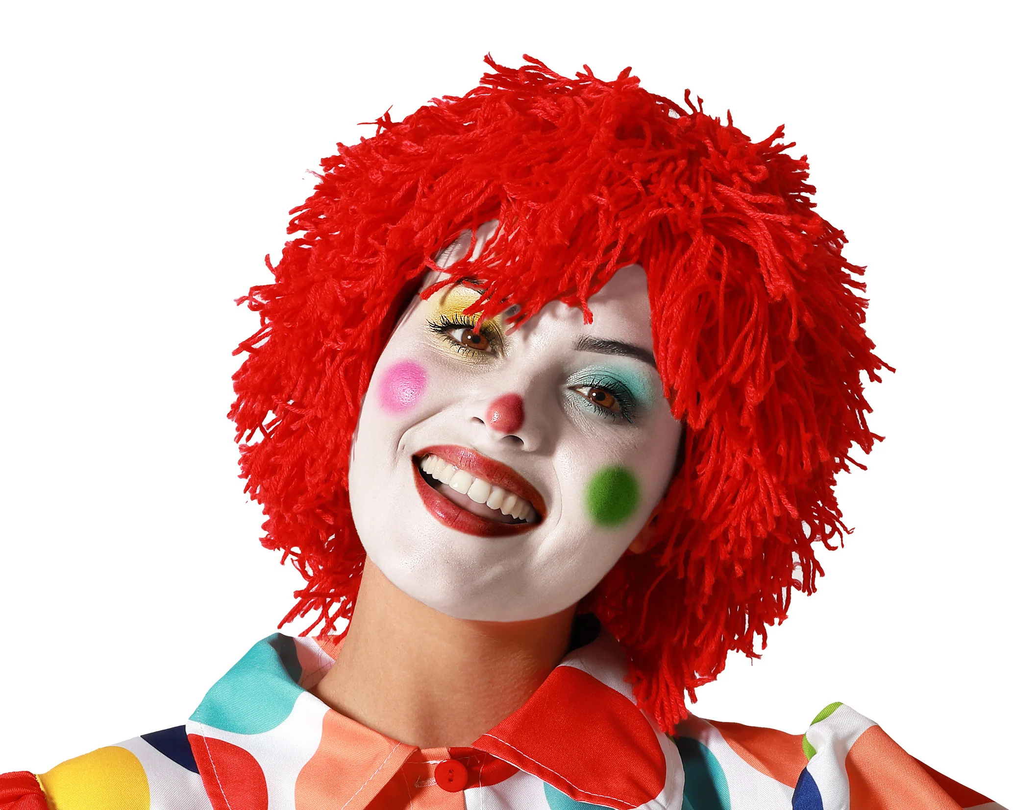 Peluca de Payaso Roja con Pelo Tipo Lana