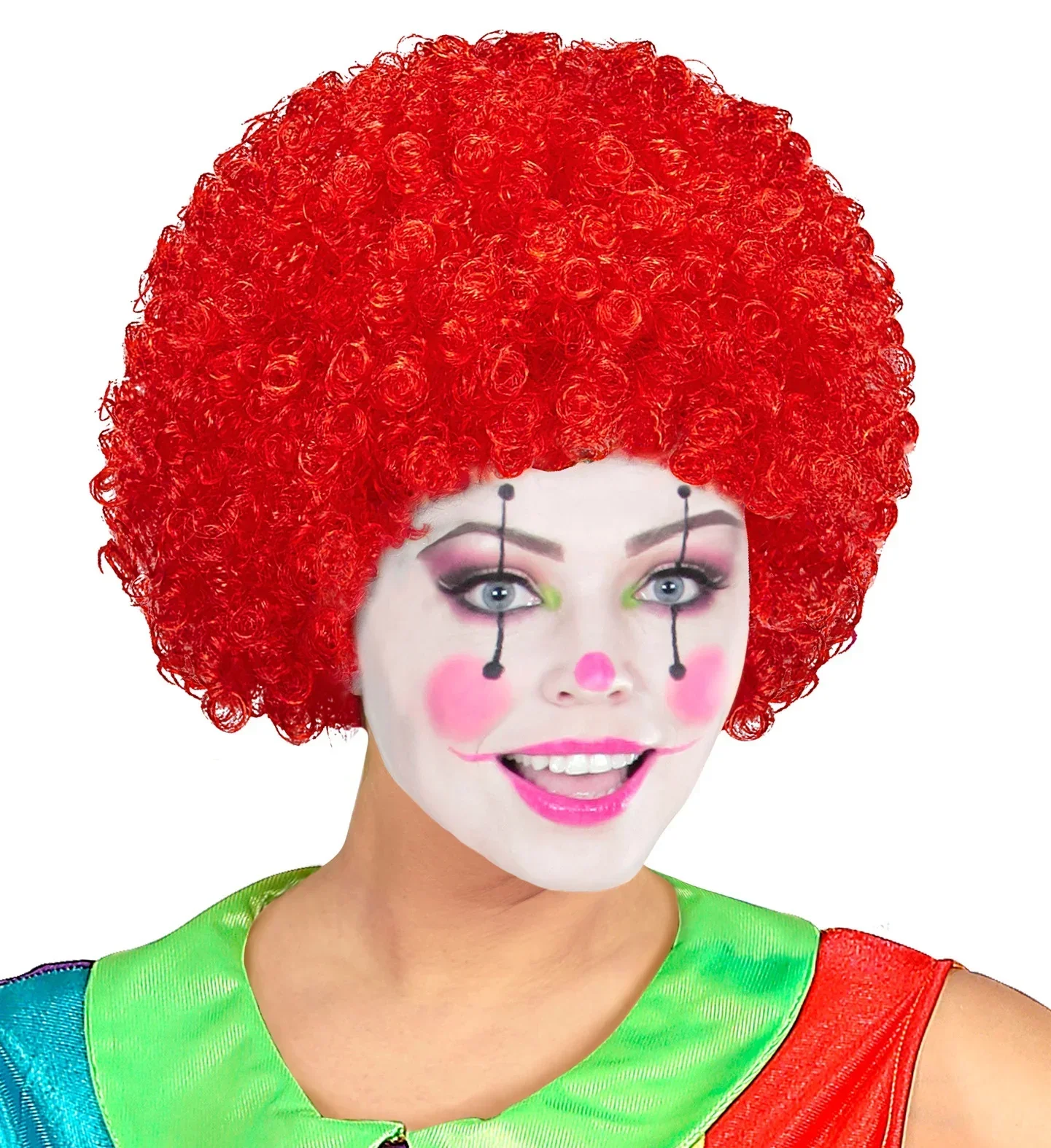 Peluca de Payaso Roja Rizada - Image 2