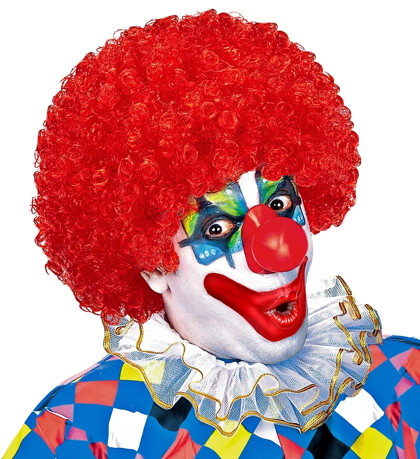 Peluca de Payaso Roja Rizada - Image 3