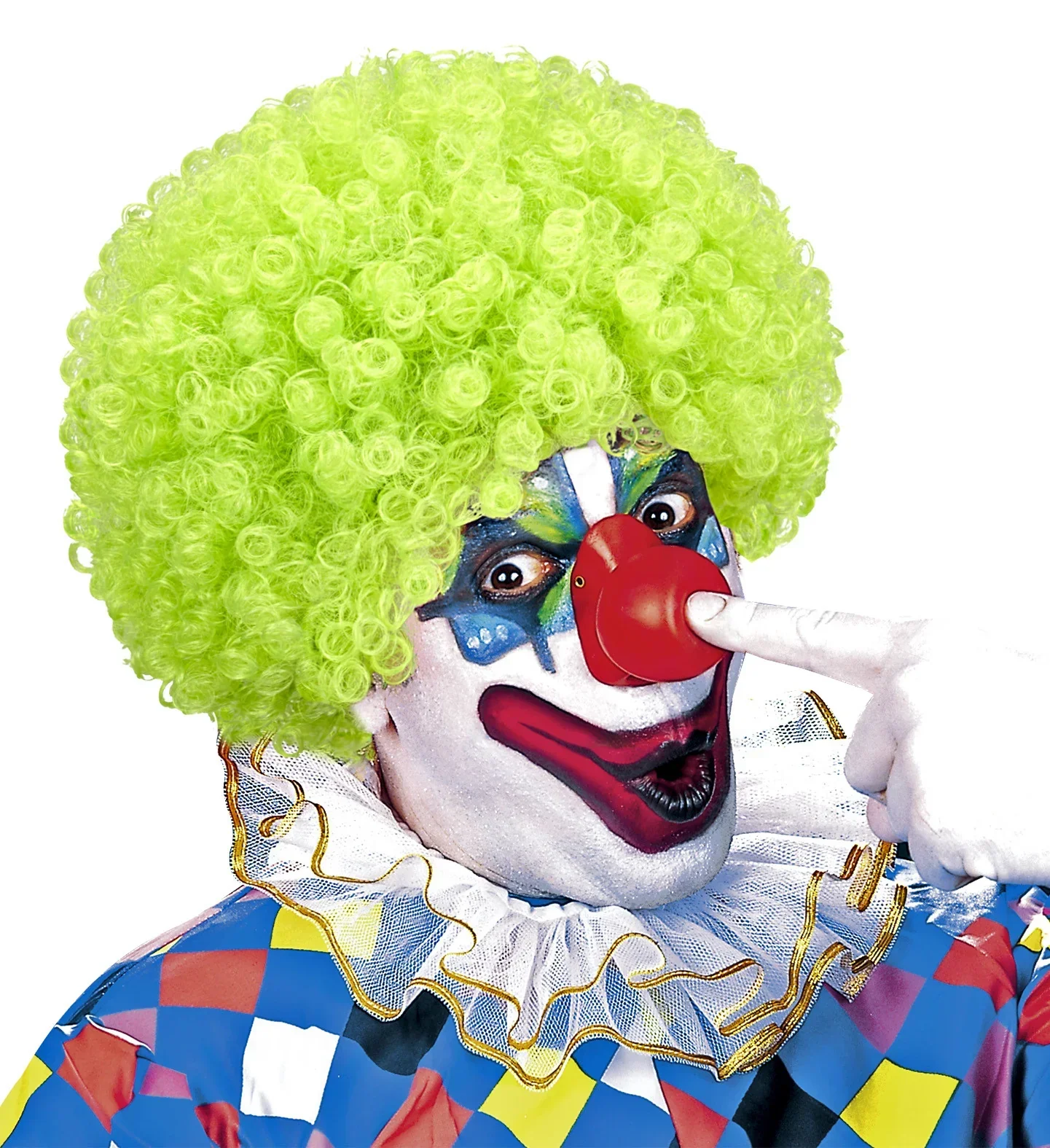 Peluca de Payaso Verde Rizada - Image 2