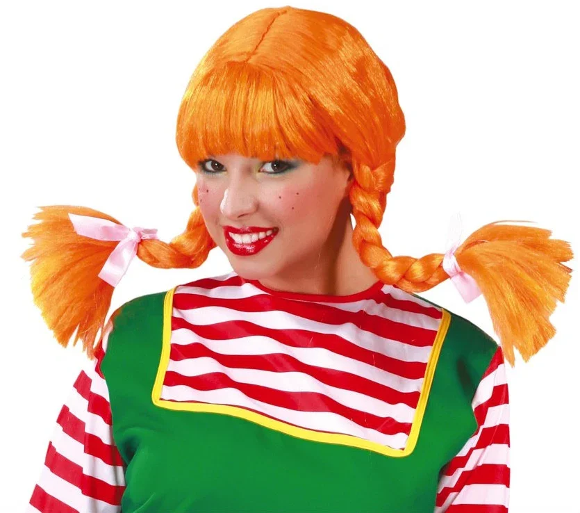 Peluca de Trenzas Naranjas