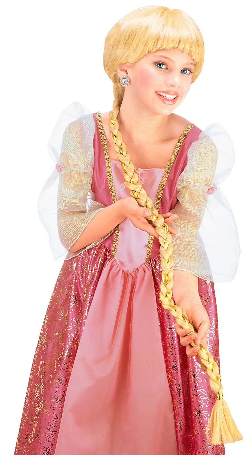 Peluca de Rapunzel Rubia con Trenza Larga Infantil - Image 2