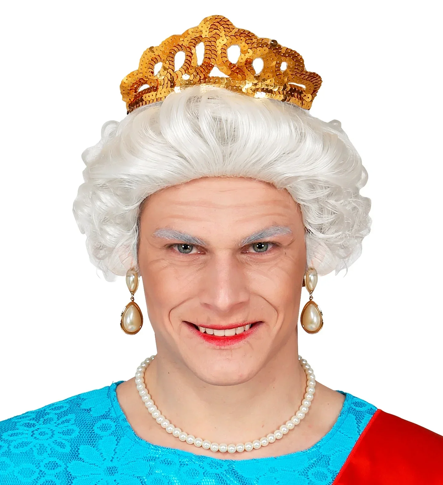 Peluca de la Reina Isabel II Blanca - Image 2