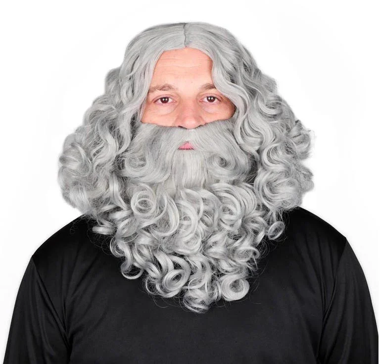 Peluca de Rey Mago Melchor Gris con Barba - Image 3