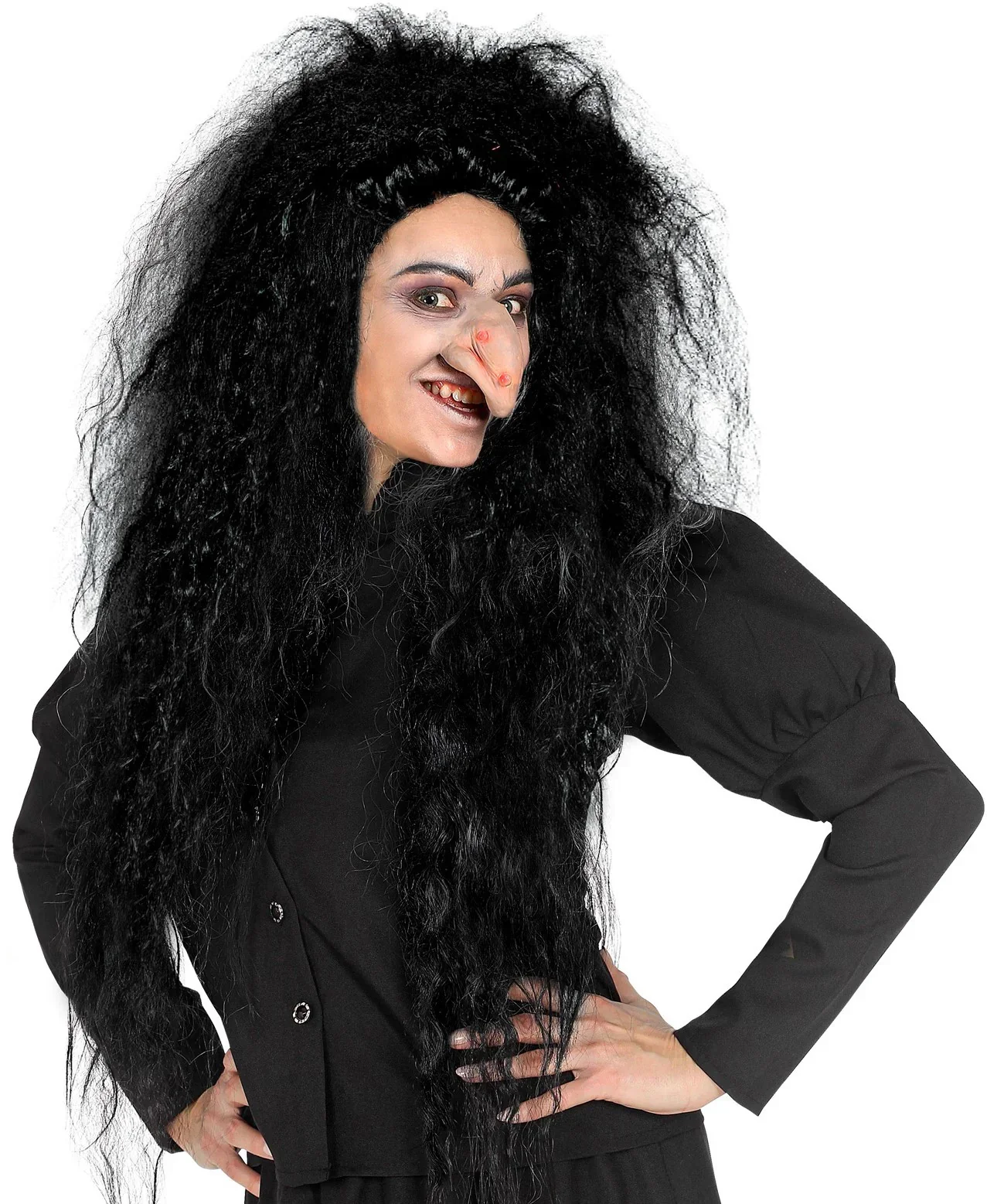 Peluca de Rockera Morena Afro Larga - Image 4