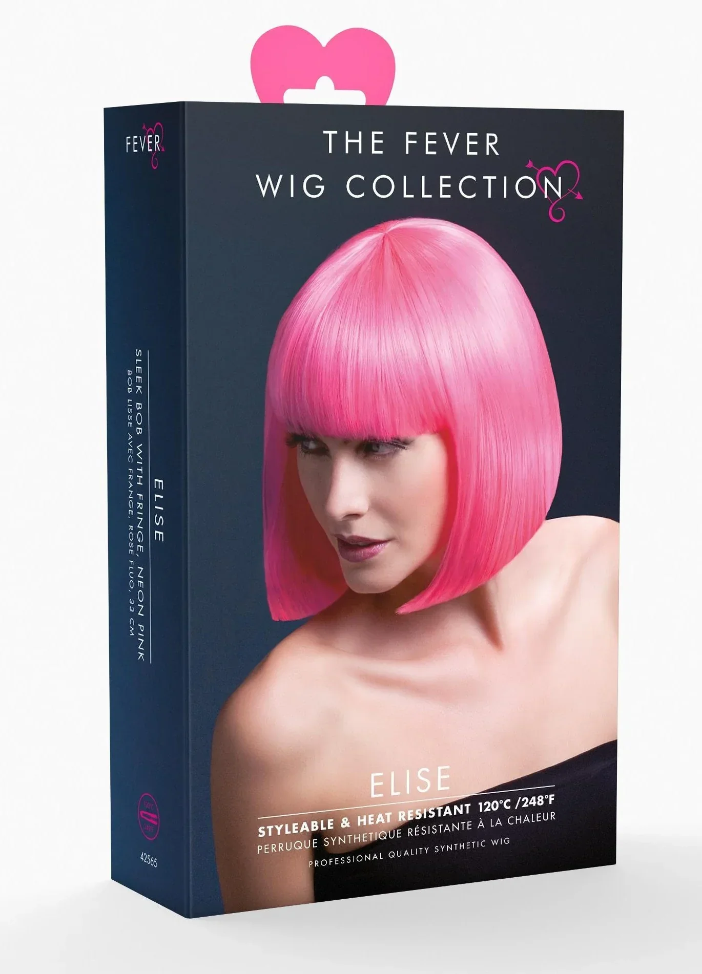 Peluca Rosa Neón Corte Bob con Flequillo Premium - Image 2
