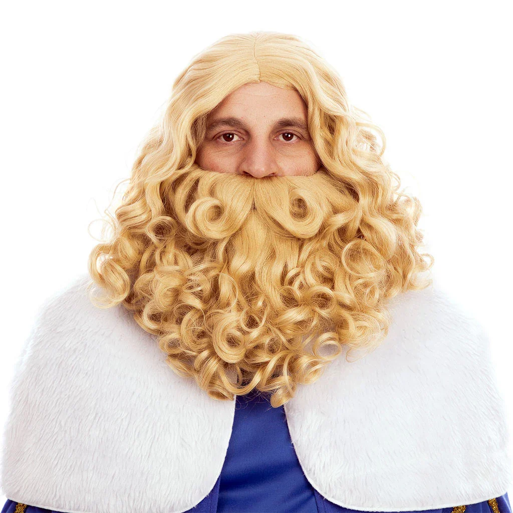 Peluca Rubia con Barba de Rey Mago Gaspar - Image 2