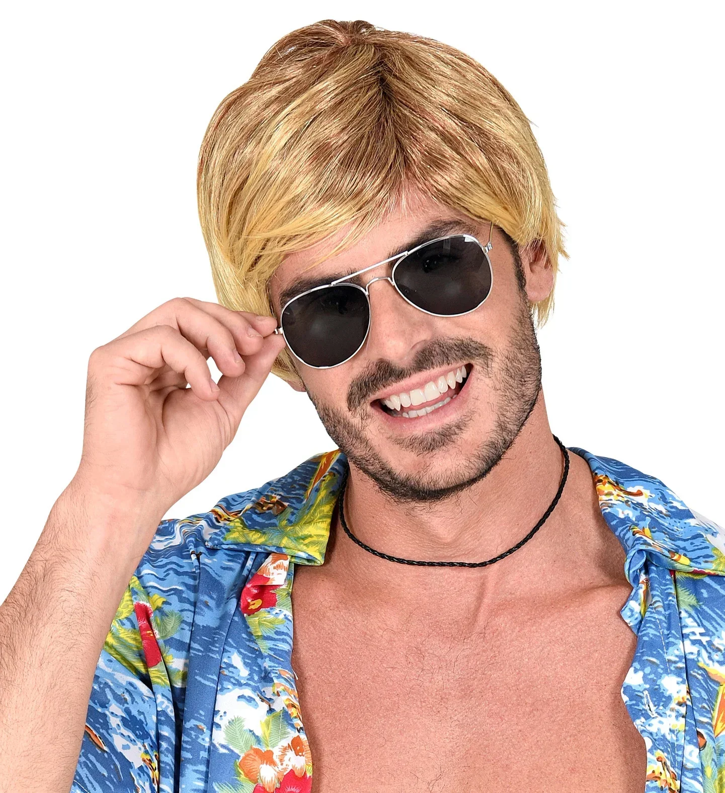 Peluca Rubia Corta Lisa de Estilo Surfero - Image 2