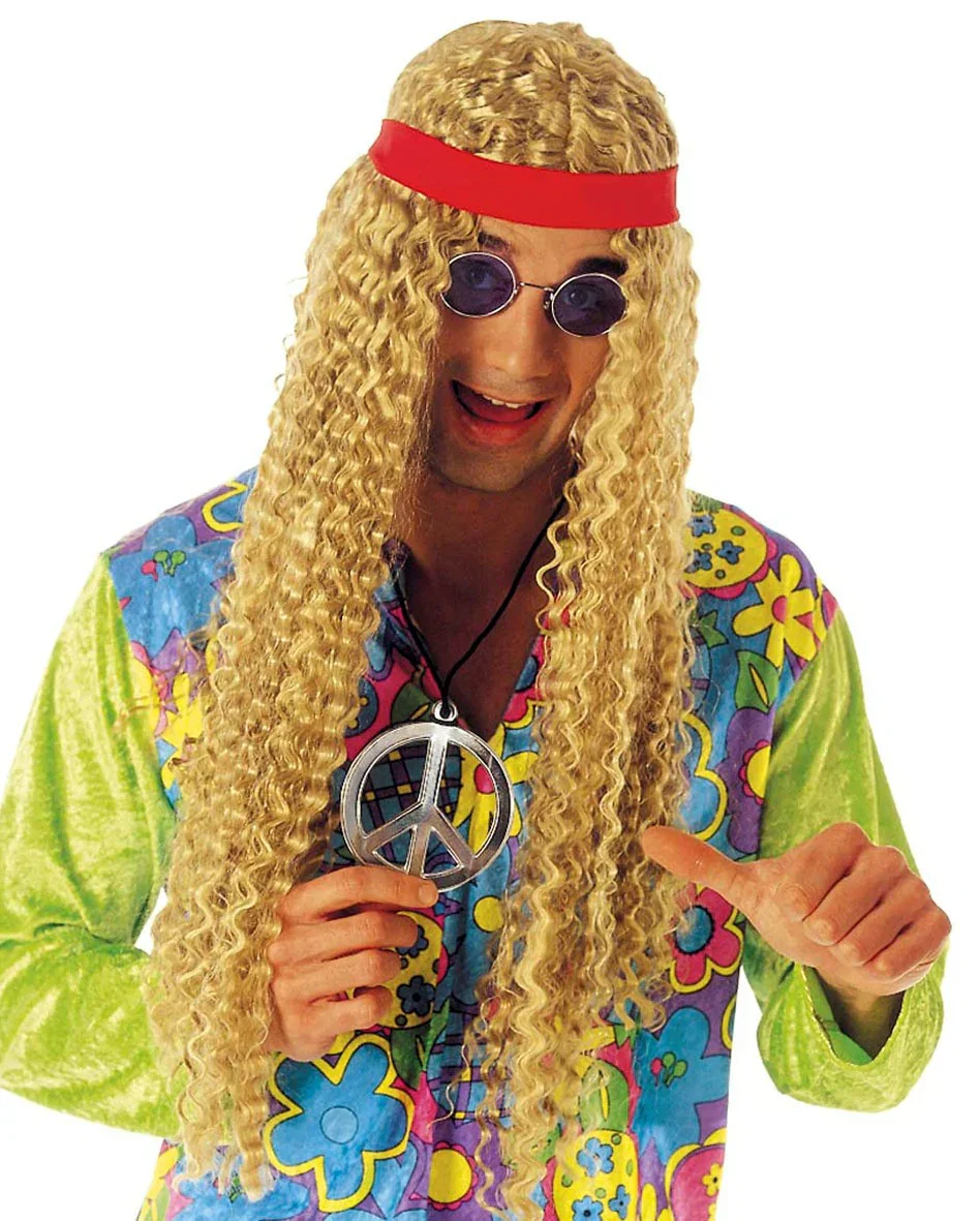 Peluca Rubia Rizosa de Hippie