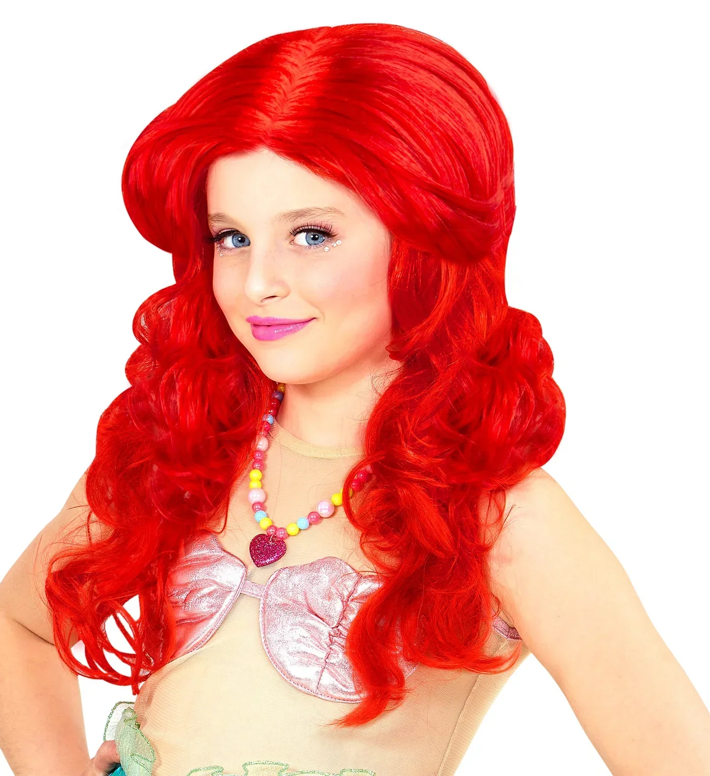 Peluca de Sirenita Roja para Niña - Image 2