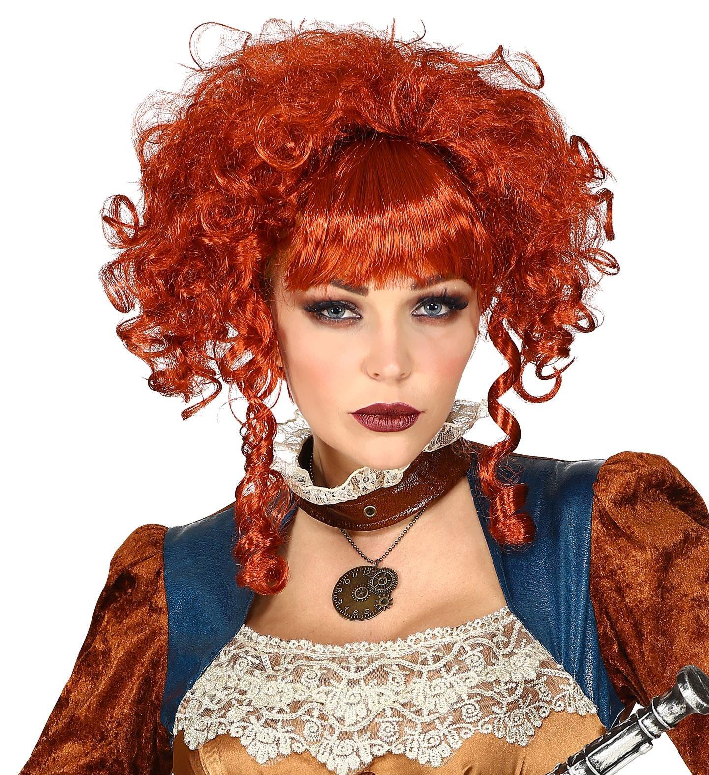 Peluca Steampunk Victoriana Pelirroja Rizada - Image 2