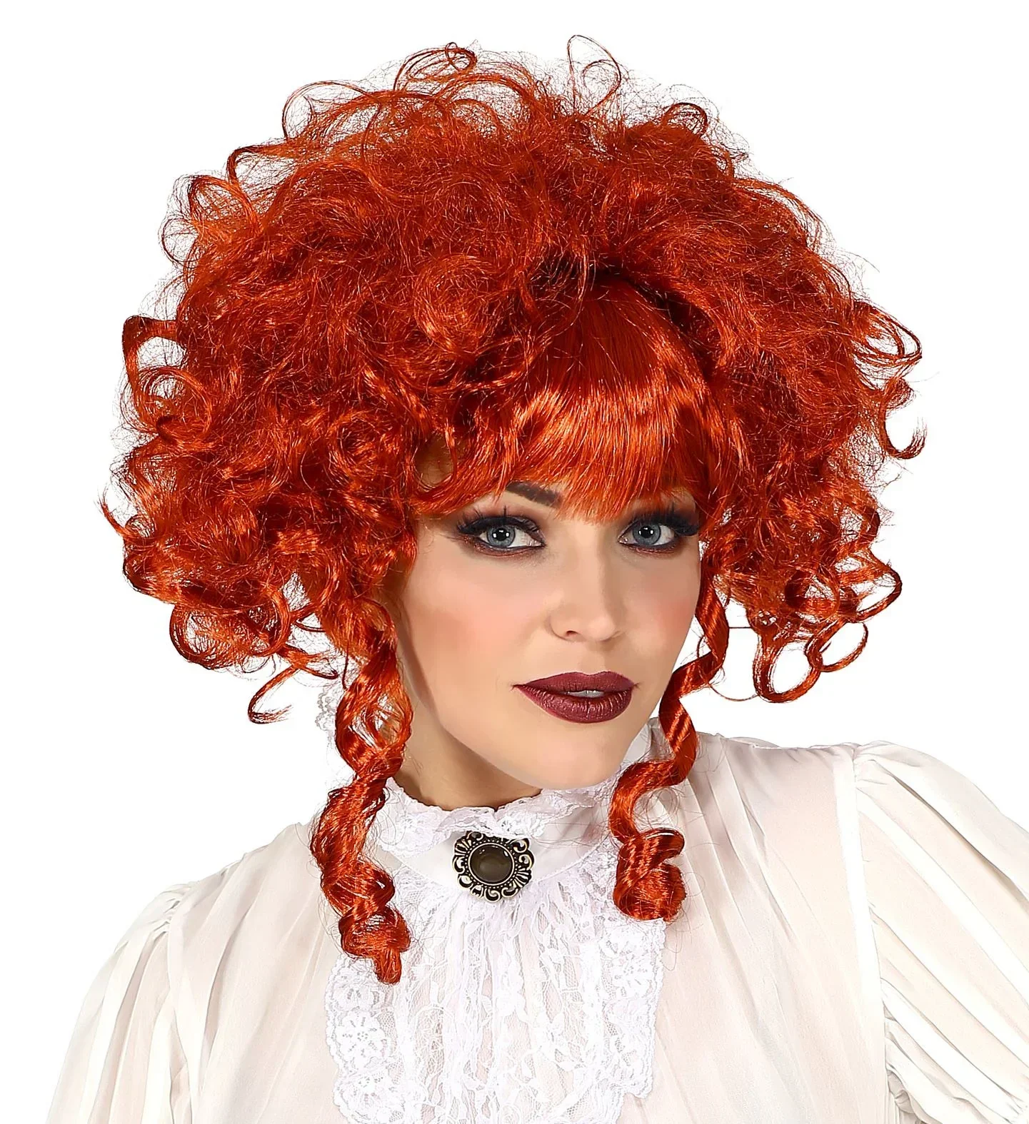 Peluca Steampunk Victoriana Pelirroja Rizada - Image 3