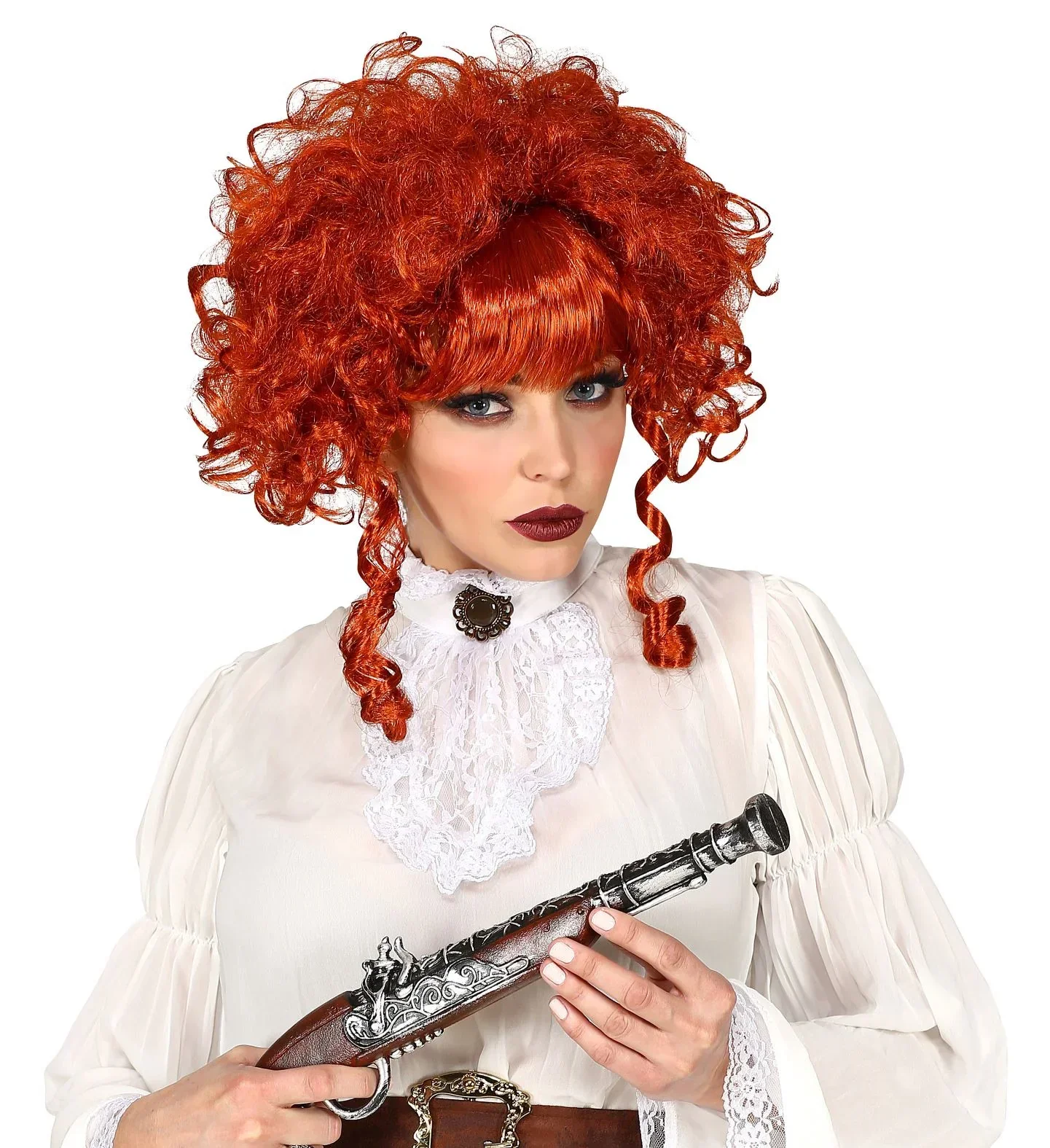 Peluca Steampunk Victoriana Pelirroja Rizada - Image 4