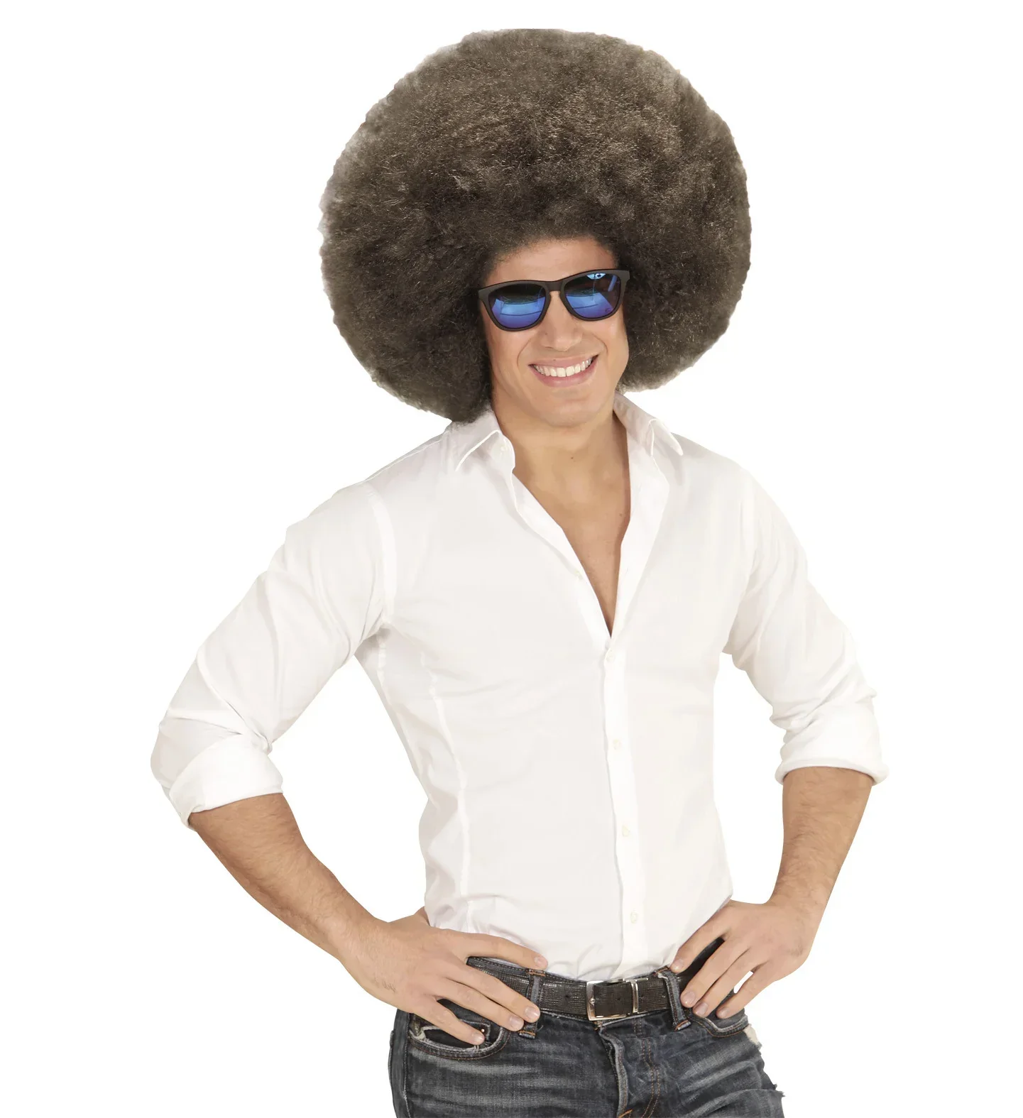 Peluca Super Afro Castaña Oscura - Image 2