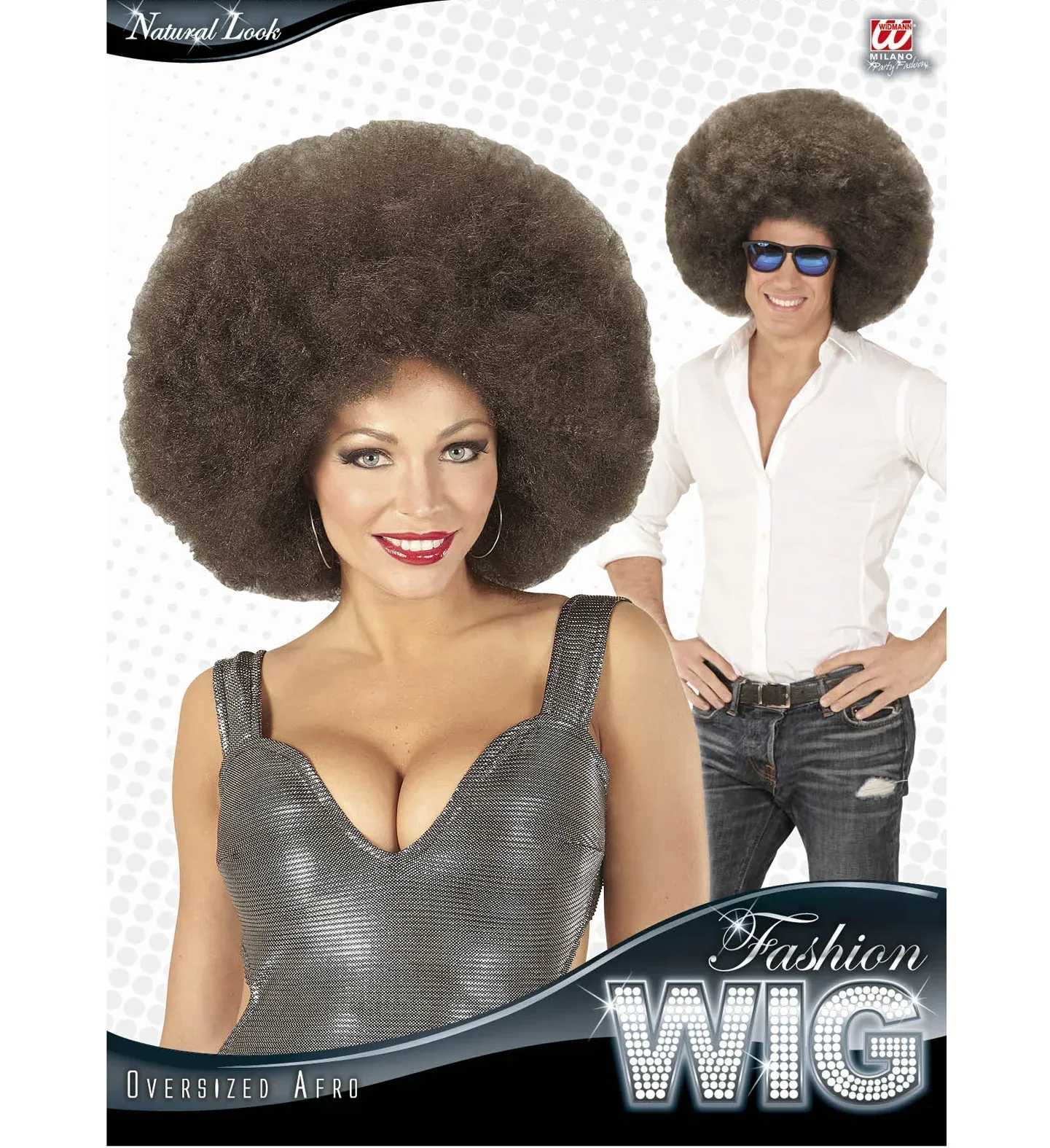 Peluca Super Afro Castaña Oscura - Image 5