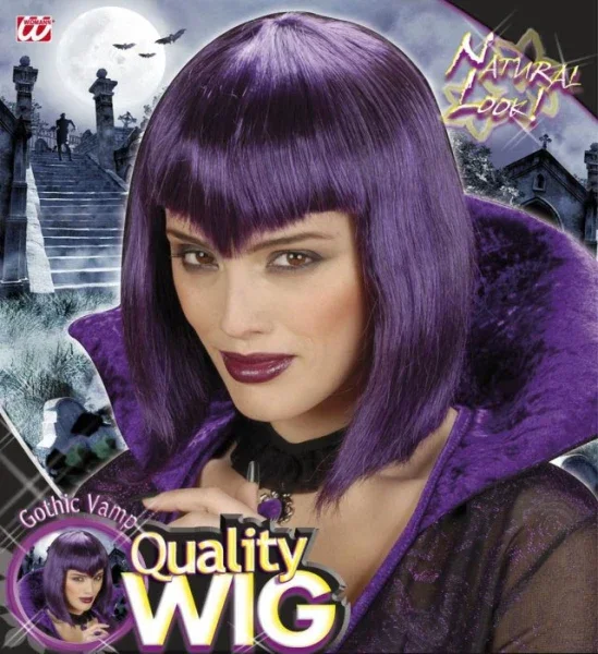 Peluca Morada de Vampiresa con Flequillo - Image 3