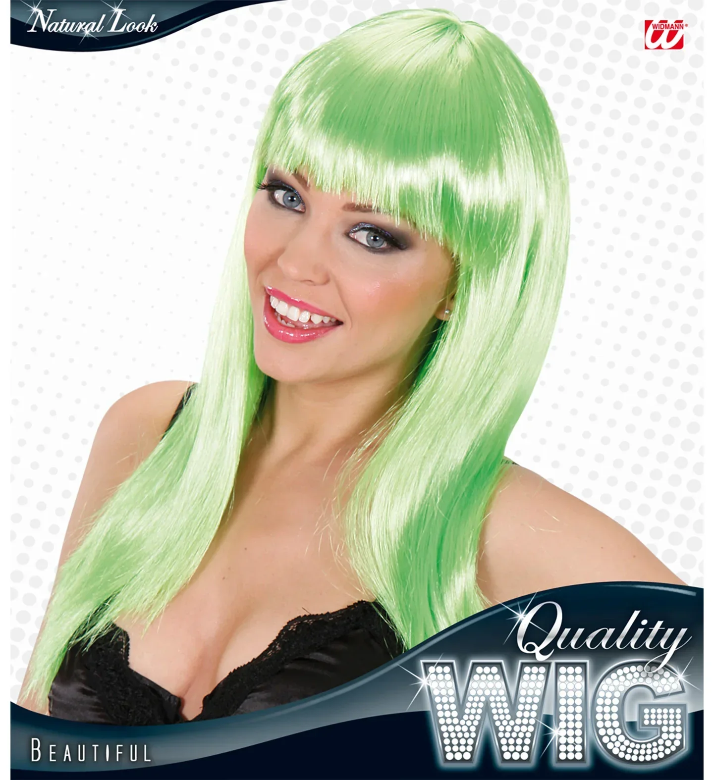 Peluca Verde de Melena Larga con Flequillo - Image 2