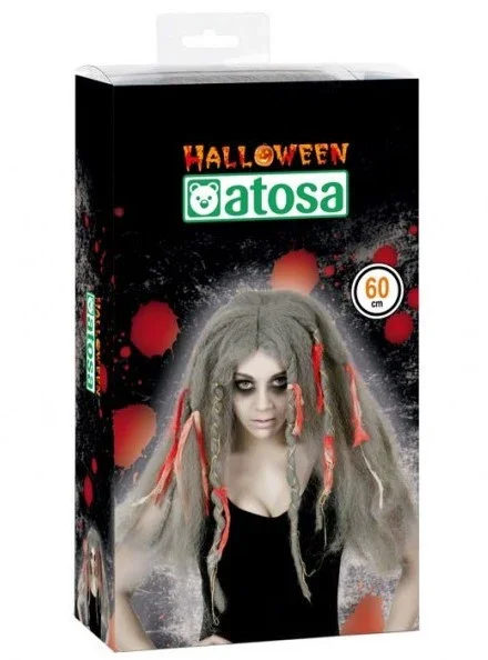 Peluca de Zombi Gris de Melena Larga - Image 2