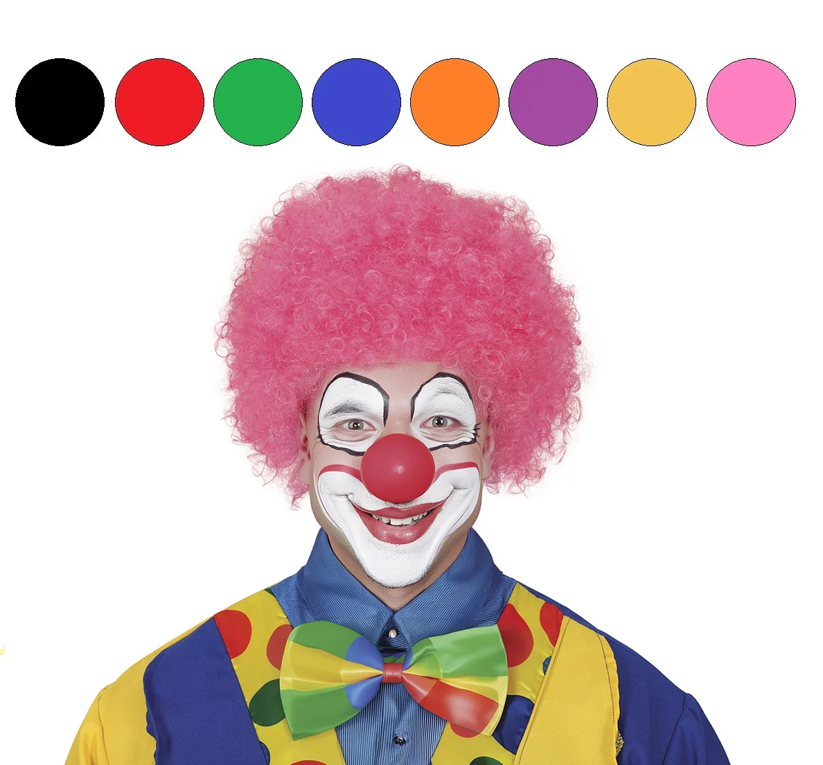 Pelucas de Payaso con Rizos en Colores